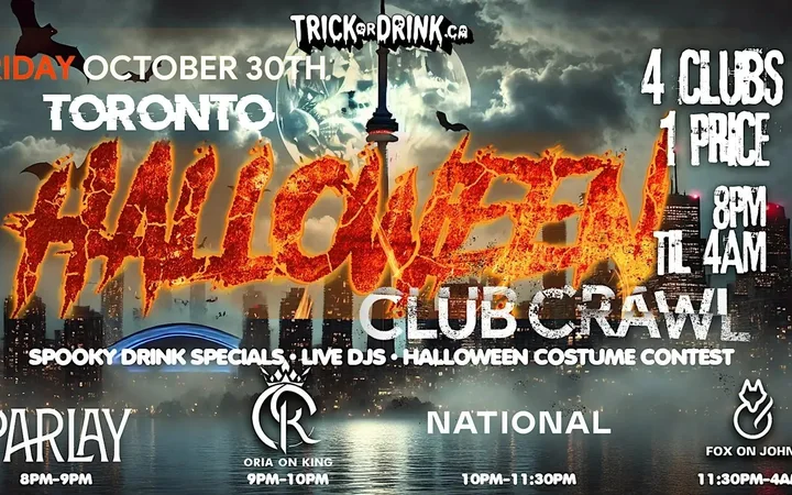Toronto Halloween Party 2026 | Downtown Club Crawl | Fri, Oct 30